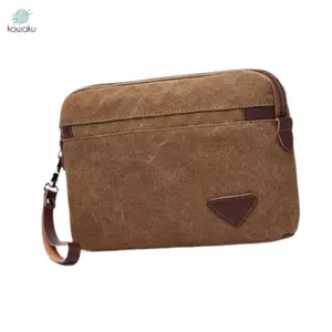 Túi Ly Hợp Nam Nhẹ Hộp Đựng Thẻ Dây Kéo Đựng Thẻ Có Dây Da Thời Trang Di Động Vải Cổ Tay Túi Xách Doanh Nhân