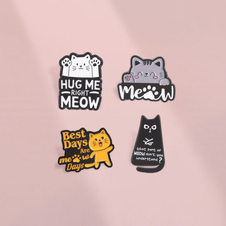 Hoạt Hình Dễ Thương Mèo Men Trâm ‘ Những Ngày Tốt Nhất Ôm Tôi Phải Meow ’ Văn Bản Huy Hiệu Kim Loại Ba Lô Quần Áo Phụ Kiện Quà Tặng Cho Những Người Yêu Mèo