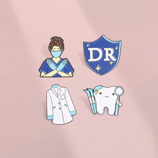 Nha Khoa Y Tế Men Trâm Bác Sĩ Y Tá Phòng Thí Nghiệm Áo Răng Pin Cho Ba Lô Quần Áo Phụ Kiện Quà Tặng Cho Nha Sĩ Và Nhân Viên Chăm Sóc Sức Khỏe