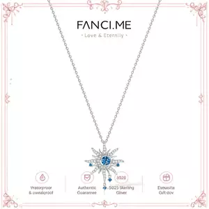 FANCIME "Soluna Nexus" Topaz Vòng cổ bạc thạch anh sinh tháng 12