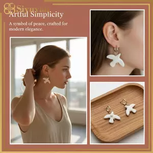 Siyuyan Peace Dove Hạt Gốm Chim Trang Sức DIY Phụ Kiện Cho Sáng Tạo Mặt Dây Chuyền Thủ Công Làm VN