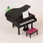 1: 12 Nhà Búp Bê Đàn Piano Thu Nhỏ W / Ghế Dụng Cụ Mô Hình Ghế Phòng Khách Nội Thất Trang Trí Đồ Chơi Phụ Kiện Nhà Búp Bê [Mới]