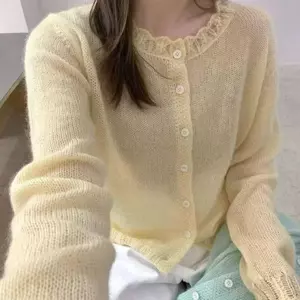 Áo len dệt kim mùa xuân Lười Phong cách mới Rời hàng Châu Âu Hàng hóa mỏng hơn Phong cách phương Tây giảm tuổi