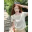 Phong cách Hàn Quốc mùa hè Slim-fit Phiên bản ngắn Vai trước dệt kim rỗng ngắn @ -