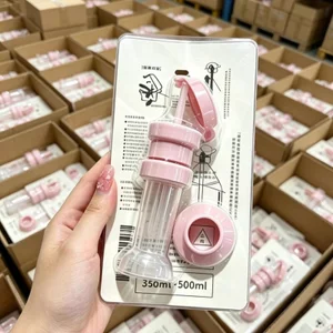 【Không bao gồm chai】Zhao Lusi Cùng Ống Hút!Ống hút chai nước khoáng màu hồng phổ thông