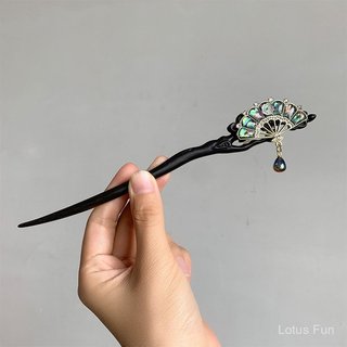 {Luodian · Fan} Mới Phong Cách Trung Quốc Không Lano Đơn Vỏ Quạt Tua Rua Kẹp Tóc Thiết Kế Niche Độc Đáo Tinh Tế Tấm Cảm Giác Cao Cấp Trang Sức Bun
