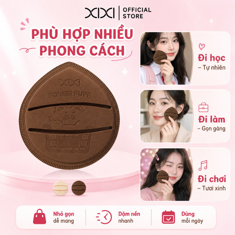 XIXI GJ218 Bông Phấn Trang Điểm Mềm Mịn, Mút Tán Nền Dùng Khô & Ướt, Bông Phấn Makeup Dễ Tán