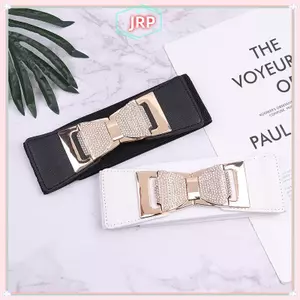 JRP Thanh Lịch Rộng Co Giãn Thắt Lưng Kim Cương Giả Nơ Thắt Nơ Bule Nữ Corse Thắt Thắt Lưng Đầm Trang Trí JRP