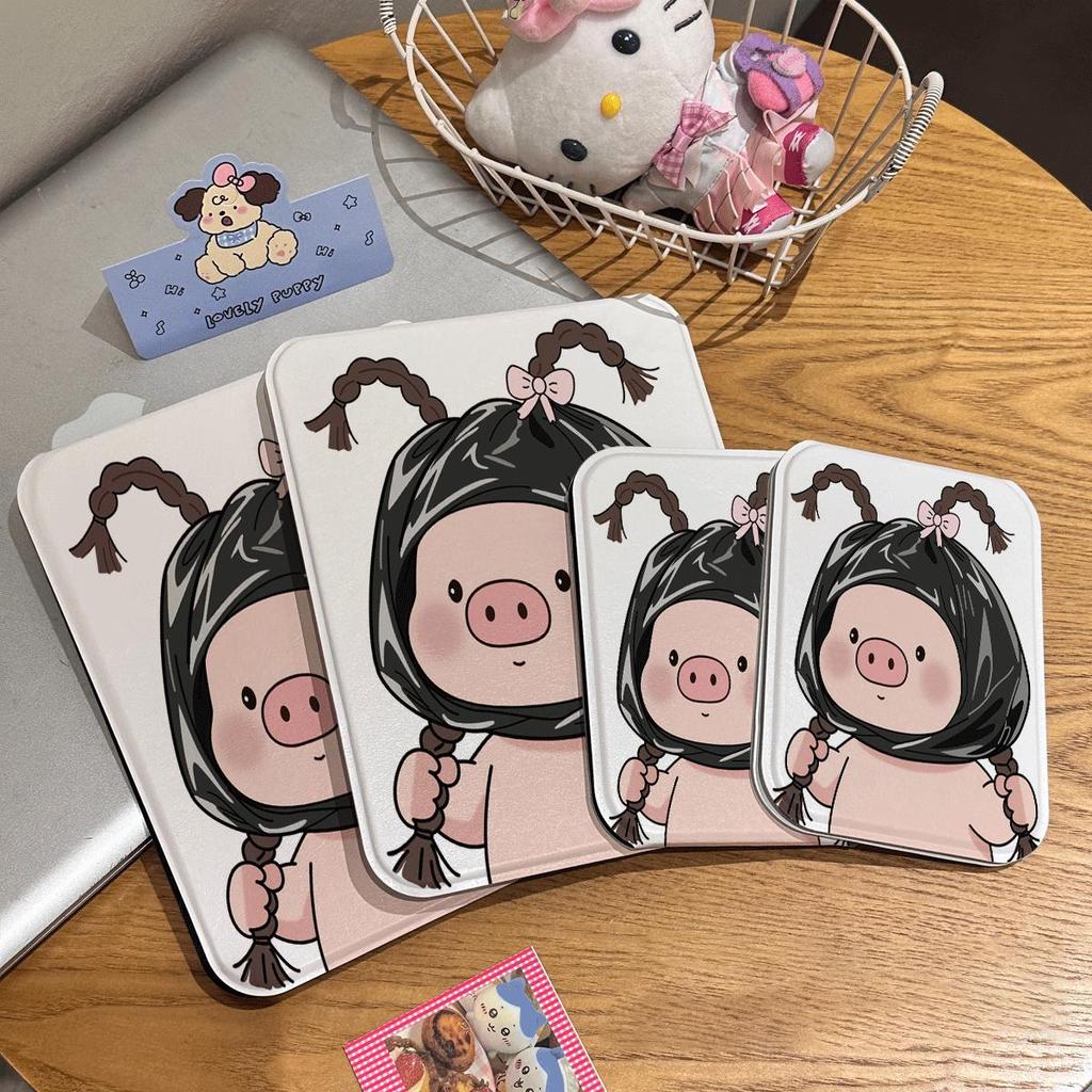 Gương gập mini in hình heo hai bím dễ thương bỏ túi tiện lợi