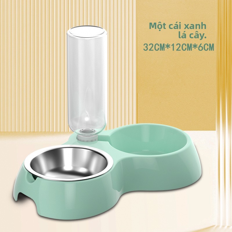 Bát ăn chống tràn kép cho chó mèo- Bát tích hợp thức ăn bằng nước