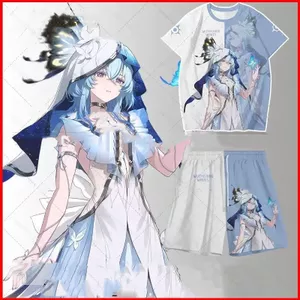 GC1 Gió hú Sóng The Shorekeeper Cosplay Vải Full Đồ Họa Mùa Hè Quần Short Quần Áo Anime Tay Ngắn Top GC1