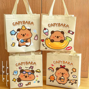 Túi Tote không dệt Capybara dễ thương mới Túi xách di động có thể tái sử dụng để sử dụng và mua sắm hàng ngày Lý tưởng cho học sinh lưu trữ hộp cơm trưa
