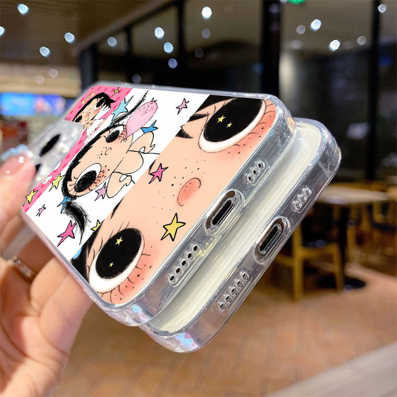 Ốp lưng iPhone trong suốt chống sốc họa tiết cô bé iP-7/8Plus/XSMax/11/12/13/14/15/16/17/Pro/ProMax