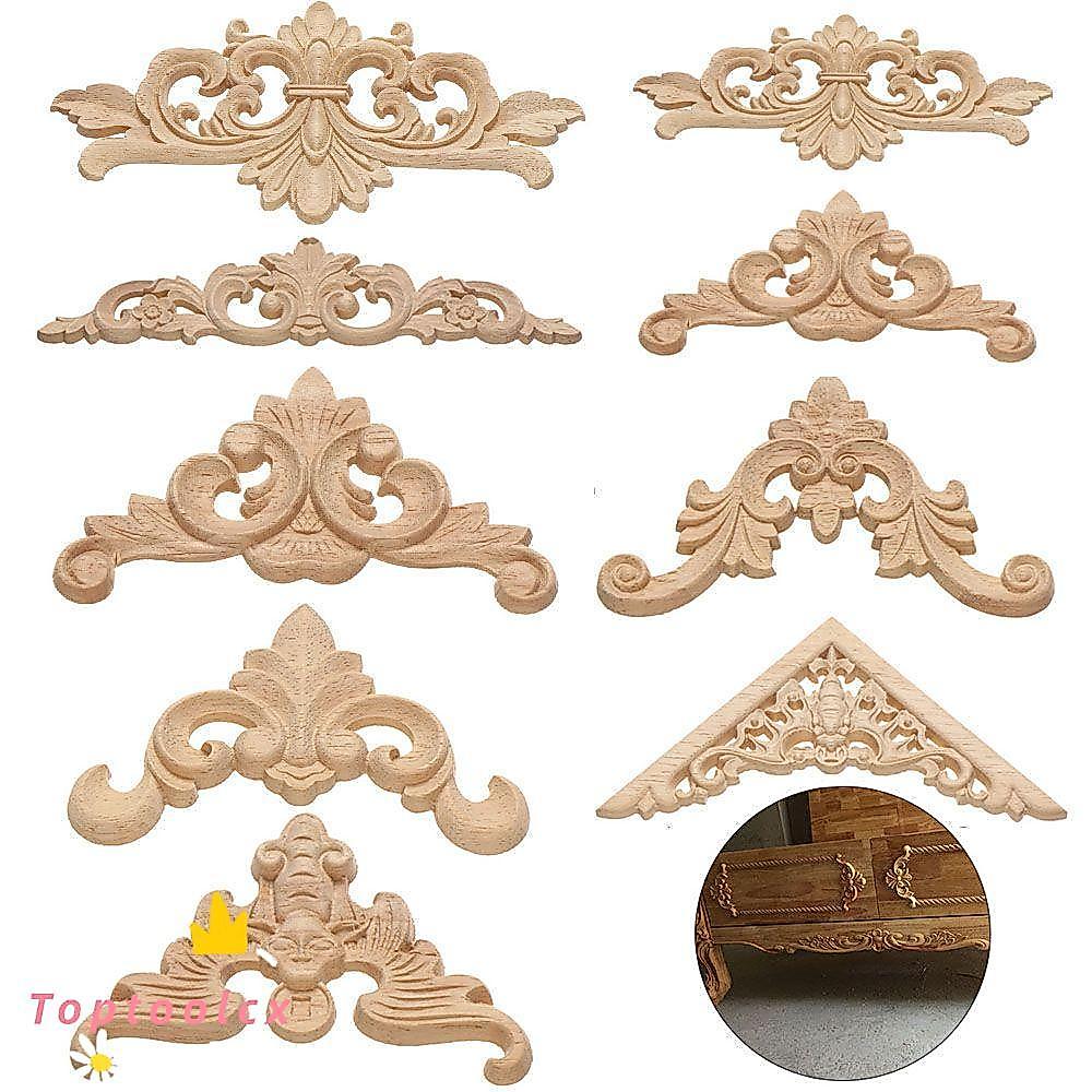 TOPTOOLCX Các Bức Tượng Nhỏ Gỗ Thủ Công Nhiều Phong Cách Nội Thất Phần Hoa Tự Nhiên Khắc Gỗ Trang Trí
