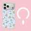 Ốp điện thoại mờ mờ mờ hình mèo xanh từ tính cho iPhone 17 Pro Max 16 Pro 15 14 Vỏ bảo vệ cứng