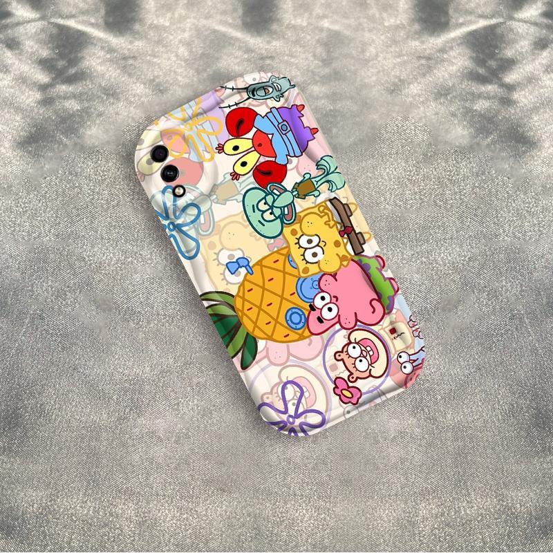 Thích hợp cho điện thoại thông minh Samsung A02 M02 A10 A10S M10 3D TPU mềm SpongeBob SquarePants Vỏ điện thoại chống sốc