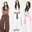CATMALLER88 Khăn khiêu vũ Jazz, Khăn quàng cổ Hip-hop Harajuku không đều, Quần áo dạo phố lưng cao nhìn xuyên thấu trang trí quần jean