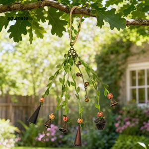 Linh hồn| Đồ trang trí sân vườn Treo thủ công Chuông phù thủy Handmade Chuông núm cửa phù thủy – Chuông gió Boho trang trí để bảo vệ phòng tại nhà Mộc mạc độc đáo cho khu vực Đông Nam