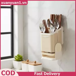 Giá đỡ đũa xoay treo tường tiết kiệm không gian XUAN cho dao kéo nhà bếp hiện đại VN