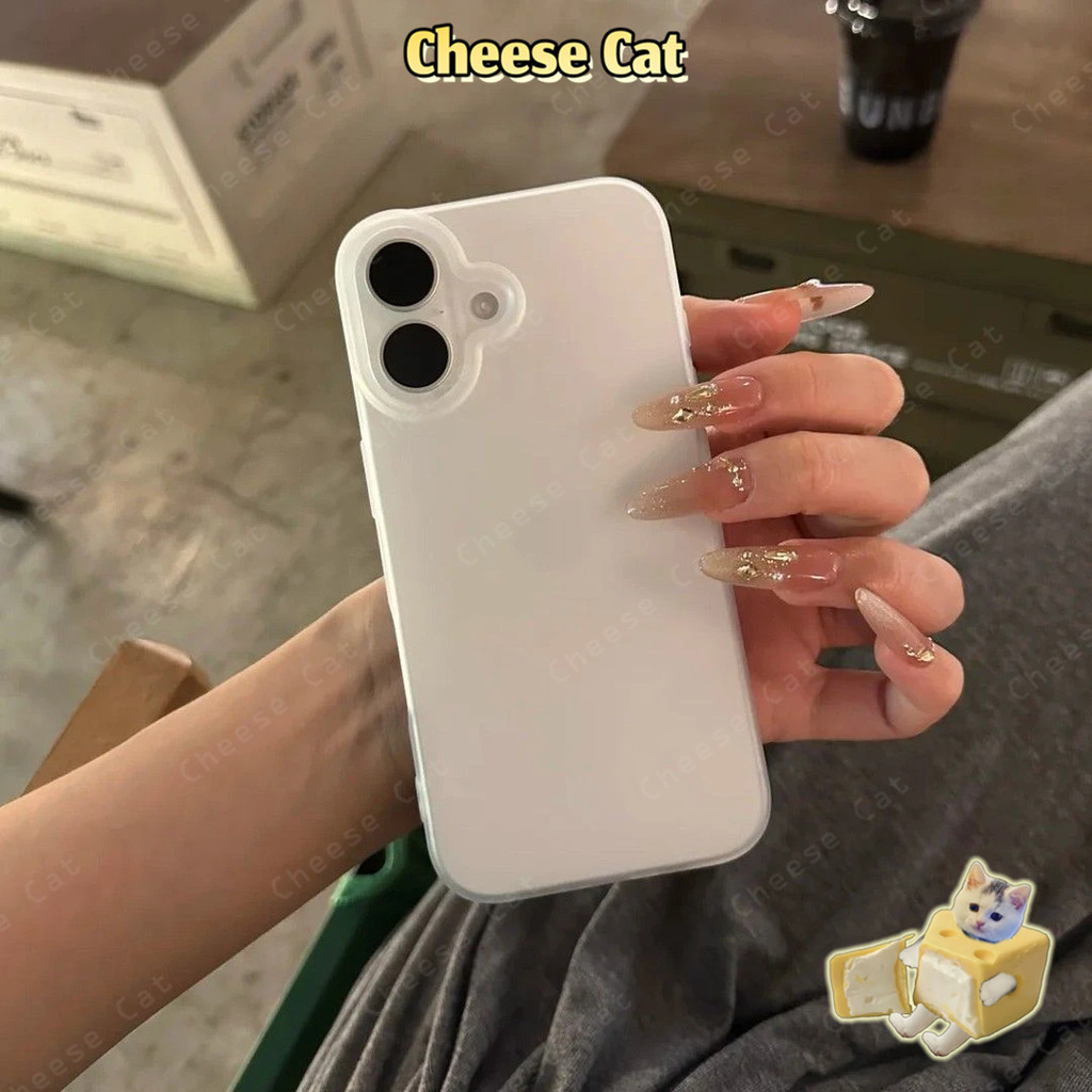 Ốp điện thoại màu trắng mờ đơn giản cho iPhone 11 12 13 14 15 16 17 Pro Max XR Xs Max 6 7 8 Plus