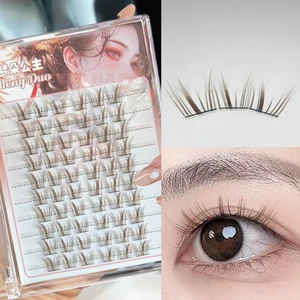 Cụm mi tự nhiên màu nâu 3D - Lông mi cá nhân dành cho người mới bắt đầu chuyên nghiệp