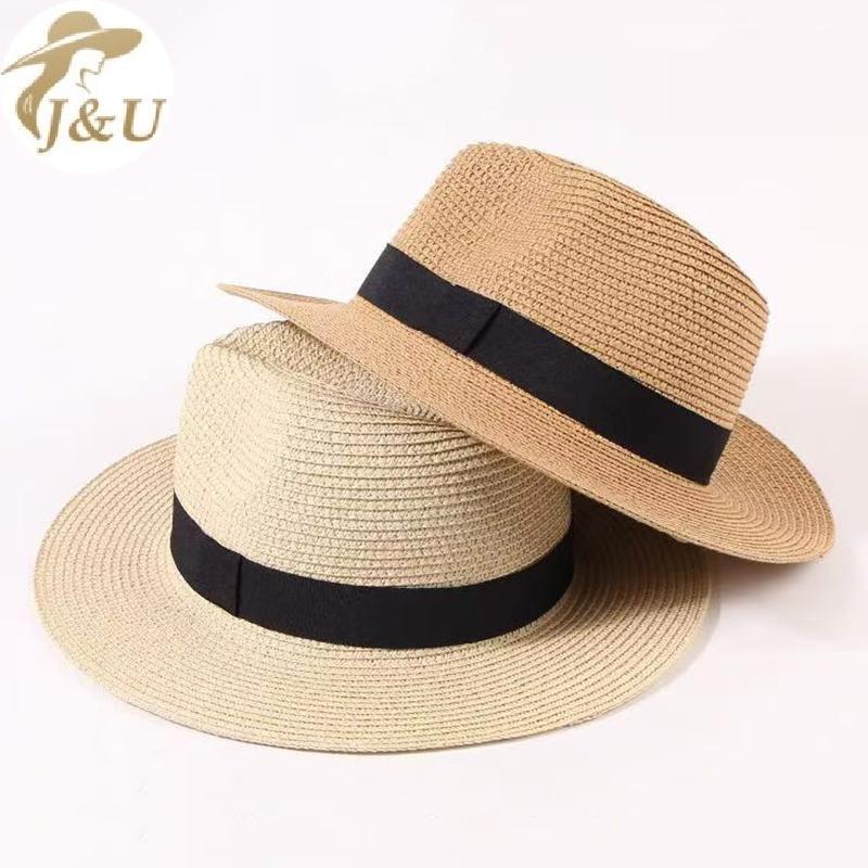 JU Mũ Rơm Mùa Hè Nam Nữ Vành Rộng Đi Biển Chống Tia UV Fedora Sun Hat VN