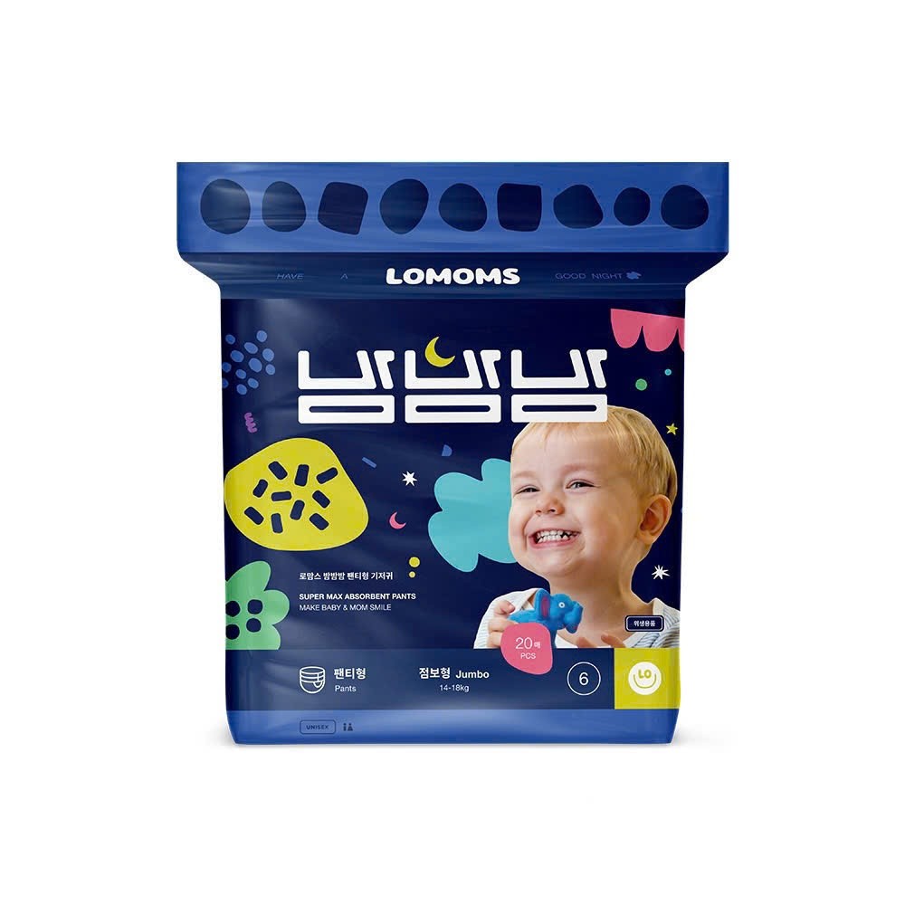 Tã/bỉm Lomoms BamBamBam, bỉm đêm cao cấp Hàn Quốc đủ size cho bé từ 3 - 25kg
