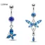 LUImo Pha Lê Xanh Bướm Cá Heo Hoa Bụng Nút Nhẫn Nữ Thép Không Gỉ Rốn Xuyên Trang Sức SBS