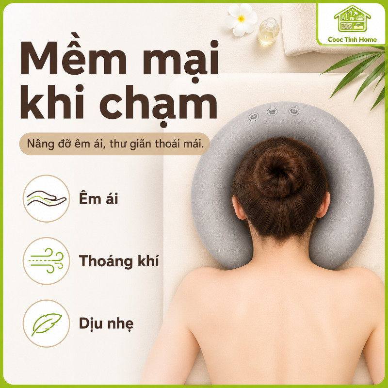 Gối Massage Úp Mặt Cao Su Non Cao Cấp, Thiết Kế Công Thái Học Thoáng Khí, Hỗ Trợ Massage Mặt & Cổ Cho Spa Và Gia Đình