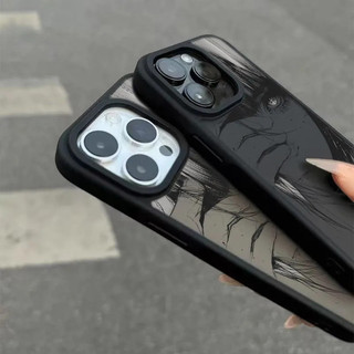 Anime Style Bangs Girl Thích hợp cho iPhone 16 ProMax XR 15 Pro 13 Pro Max 17 Pro Max 12 11 Pro Max XS 14 17 Pro Soft Case Chống sốc 16 Pro Black Matte Protection Case