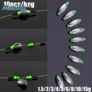METUBE 10 Chiếc Chì Câu Cá Rơi Tròn Bắn Mở Miệng Trọng Lượng Bổ Sung Trọng Lượng Móc Kết Nối