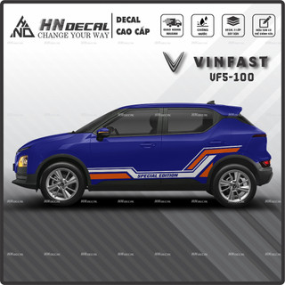 Tem dán xe VF5 - Decal dán xe VF5 MẪU TEM THỂ THAO CÁ TÍNH. 1 bộ dán 2 bên ( mẫu VF5-100 )