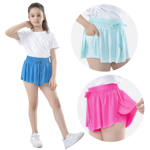 2026 New Parent-Child Outdoor Running Tennis Short Pantskirt Pocket Sports Shorts for Women 7YCw