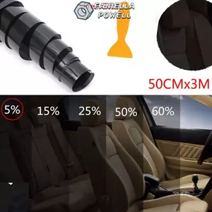 FANIELLAPOWELL 300x50cm Cửa sổ ô tô Tint Auto Dark Khói đen Nhãn dán kính nóng