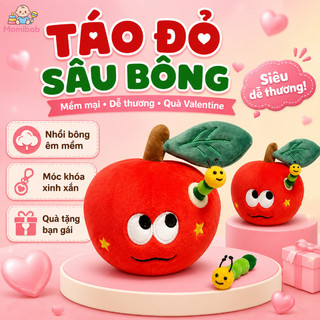 Gấu bông táo đỏ – Nhồi bông mềm mại, móc khóa xinh – Có thể đựng nhẫn – Quà tặng Valentine, sinh nhật – Siêu dễ thương