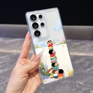 Phim hoạt hình hoạt hình Jenga Shin-Chan Thích hợp cho Samsung A225G S26ULTRA A14 A555G S23FE A05 A355G S25ULTRA A545G Vỏ mềm silicon trong suốt