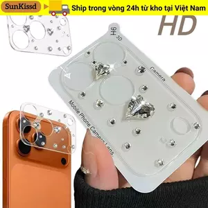 Phim ống kính SUNKISSD, Tấm bảo vệ camera kính trái tim chống trầy xước, Vỏ ống kính máy ảnh Full Cover HD chống sốc cho 17 Max 17Pro