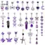 LUImo Bụng Nút Nhẫn Tím Zircon Tòn Tòn Ten Thiết Kế Hỗn Hợp Thép Không Gỉ Chống Rỉ Rỉ Rỉ Nhẫn Nơ Cho Nữ Sử Dụng Hàng Ngày SBS