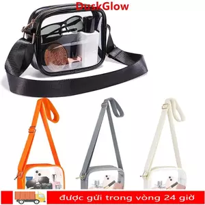 Túi đeo vai nữ DUSKGLOW, Túi đeo chéo nữ PVC PU chống thấm nước, Túi xách trong suốt thông thường dành cho nữ Ví điện thoại