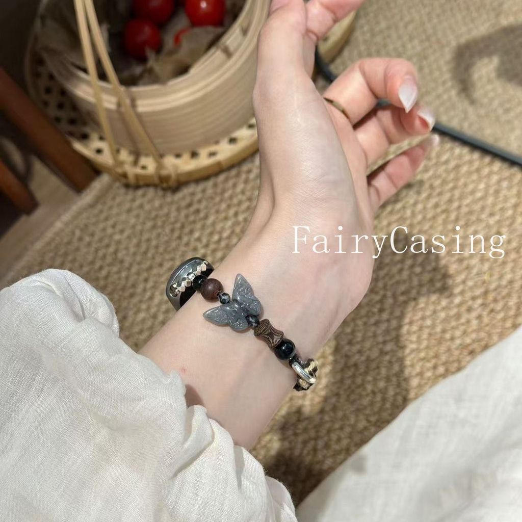Dây đeo dệt bướm cho Xiaomi Mi Band 10 9 8 7 Pro 6 5 4 3 Vòng đeo tay NFC cho Redmi Watch 6 5 4 Dây đeo cổ tay có thể điều chỉnh