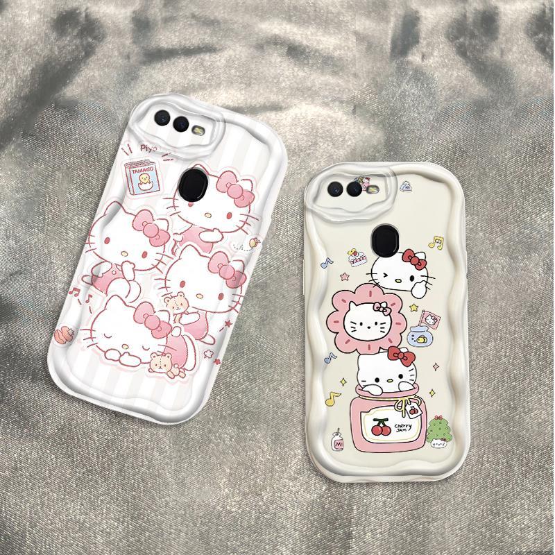 Thích Hợp Cho OPPO A5S A7 A12 F9 F9 Pro 3D Phụ Kiện Mềm TPU Kitty Cat Vỏ Điện Thoại Chống Sốc