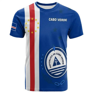 Thời Trang Mới Cape Verde Cờ Đồ Họa 3D In Áo Thun Cape Verde Quốc Huy Nam Thể Thao Áo Quốc Khánh Cá Tính Tee