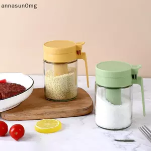 AA Hộ Gia Đình Nhà Bếp Chống Ẩm Lọ Gia Vị Muối Hộp Đựng 2 Trong 1 Thủy Tinh Chai Gia Vị Thìa Tách Ly Gia Vị Có Thể VN