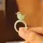Nhẫn Chim DONOVANQQ, Nhẫn Thủy Tinh Handmade Trẻ Em Hoa Nhẫn, Nhẫn Men Màu Tinh Tế Cổ Điển Dễ Thương Thời Trang Mùa Hè
