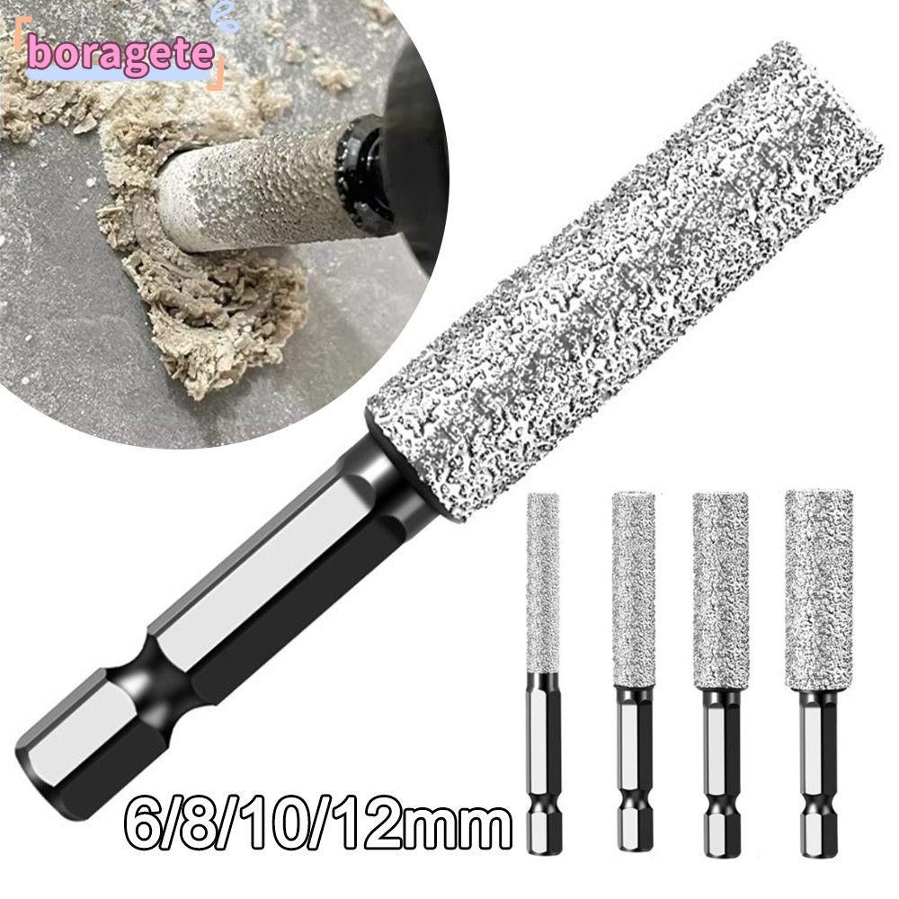 Mũi khoan BORAGETE, Máy cưa lỗ gạch men khô bằng đá Granite, Dụng cụ cầm tay hình lục giác 6 / 8 / 10 / 12mm chất lượng cao để khoan và mài