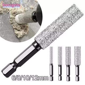 Mũi khoan BORAGETE, Máy cưa lỗ gạch men khô bằng đá Granite, Dụng cụ cầm tay hình lục giác 6 / 8 / 10 / 12mm chất lượng cao để khoan và mài