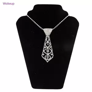Woke Nữ Lấp Lánh Cho Cà Vạt Kim Cương Giả Với Dây Chuyền Vòng Cổ Trang Sức Có Thể Điều Chỉnh