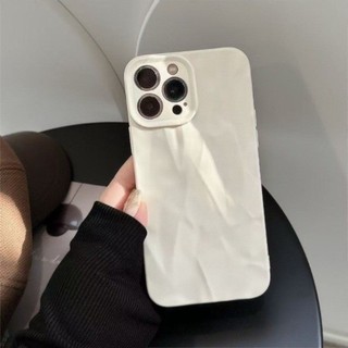 Ốp lưng iPhone 17 16 15 14 13 12 11 Pro Max X XR Max 7 8 Plus Cao cấp đơn giản rắn màu xếp li trường hợp điện thoại