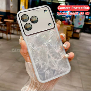 TECNO Spark 50 4G 2026 Vỏ mềm silicon họa tiết lông vũ lấp lánh cho TECNO Spark50 Spark 50C 50 Pro + Plus 4G 5G 2026 Vỏ điện thoại chống sốc Vỏ bảo vệ ống kính máy ảnh