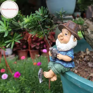 Hodou Câu Cá Gnome Sitter Ngộ nghĩnh Nhựa Chống Tia UV Trang Trí Sân Vườn Ngoài Trời Bãi Cỏ Gnome Cho Sân Bãi Cỏ Tượng Gnome Trang Trí Sân Vườn VN